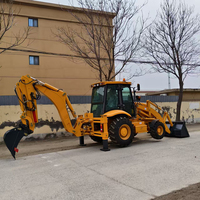 Promo Panas Excavator Loader Hidrolik 4 X 4 Backhoe Loader Roda dari Cina untuk Pekerjaan Konstruksi