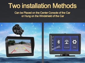 Không Dây Di Động Carplay Giao Diện + Android Auto BT Wifi Navigation & Gps Gương Dash Cam DVR Lái Xe Ghi Âm Cảm Ứng Monitor - Product Image 4