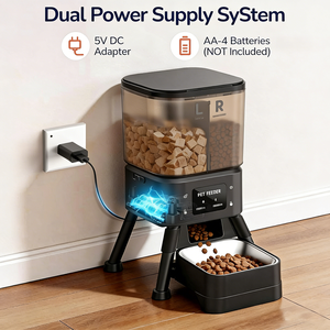 Comedero Automático para Mascotas de Gran Capacidad, 4L, Acero Inoxidable, Ecológico, de Doble Compartimento, para Perros/Gatos de Interior, con Control Remoto - Product Image 4