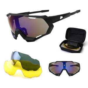 Cycling Glasses <b>Set</b> With Replacement Lenses UV400 Protection Windproof Sports Eyewear Outdoor Use PCTAC Lens <b>PC</b> Frame - Product Image 4