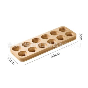 Cross-border wooden egg storage refrigerator tray storage box household <b>kitchen</b> organizer shelf preservation wooden tray - Product Image 1