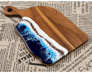 Tagliere di alta qualità da cucina tagliere in legno tagliere in resina epossidica salumi di acacia - Product Image 5