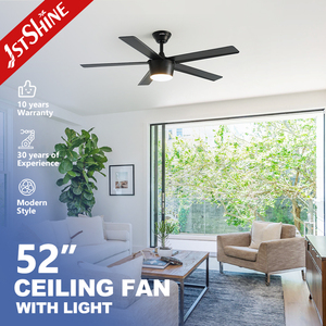 Ventilador <span class=keywords><strong>de</strong></span> techo LED 1stshine, 5 aspas <span class=keywords><strong>de</strong></span> plástico negro, iluminación Led regulable, ventilador <span class=keywords><strong>de</strong></span> techo <span class=keywords><strong>de</strong></span> Control inteligente con control remoto - Product Image 1