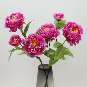 Fleurs artificielles de pivoine en soie, haute simulation, décoration de mariage et de maison, violet clair - Product Image 4