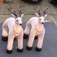 Décoration de cerf gonflable de Noël, renne en peluche lumineux avec motif flocon de neige pour la décoration d'événements festifs