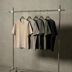 Camiseta Básica de Color Sólido para Hombre con Logotipo Personalizado, 100% Algodón, Manga Corta, 220g, Estilo Hip Hop, Transpirable, Suave, Corte Regular, Ropa Casual de Verano - Product Image 1