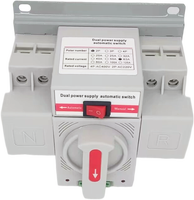 Saklar Transfer Otomatis Daya Ganda Din Rail 2P ATS, Saklar Pemilih Listrik, Daya Tanpa Gangguan 63A 230V 3kA, Untuk Penggunaan Rumah Tangga