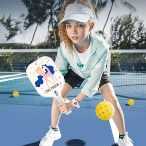 Kit de raquettes de pickleball pour enfants en fibre de carbone avec poignée antidérapante et sac de transport pour les jeux en plein air - Product Image 2