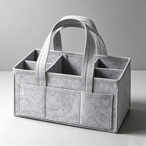 Organizador de Pañales Portátil Personalizado, Cesta de Almacenamiento para Guardería, <span class=keywords><strong>Bolsa</strong></span> de Fieltro para Pañales y Toallitas Húmedas para Bebés - Product Image 2
