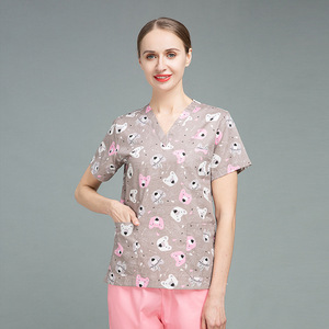 2023 stampa uniforme da infermiera Top manica corta medico Casual scrub uniformi da donna e da uomo uniformi chirurgiche ospedaliere - Product Image 3