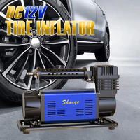 Gonfleur de pneus de voiture portable 12V DC à cylindre unique en métal, haute performance, gonflage rapide, 150 PSI, avec lumière d'urgence, certifié CE
