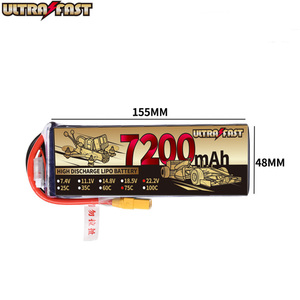 Siêu nhanh 6S 75C 22.2V 7200mAh licoo2 pin Lithium ion gói cho RC Xe thuyền FPV bay không người lái - Product Image 2