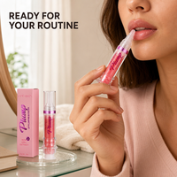 Gloss repulpant hydratant pour les lèvres, volume, marque privée, végétalien, imperméable, tube seringue, brillance miroir, 5ml pour kit de maquillage professionnel
