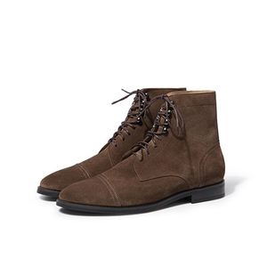 Botas Oxford de Estilo Británico Retro para Hombre JiuZhou, Botas de Trabajo para Oficina, de Cuero Genuino, Punta Cuadrada, Caña Alta - Product Image 6