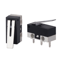 ABILKEEN 1A 125VAC Mini micro-interrupteur avec levier métallique plat, bornes PCB 3 broches, noir et blanc, SPDT 1NO1NC, interrupteur de fin de course