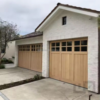 Fabricant Porte de garage moderne Chêne blanc américain Bois massif Perspective Fenêtres Surface finie pour villa