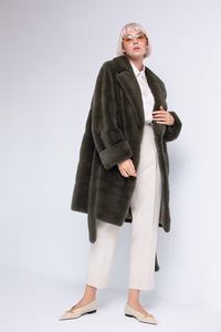Vendita calda in tinta unita caldo cappotto di <span class=keywords><strong>visone</strong></span> azzurro chiaro Outwear maniche lunghe cappotto di <span class=keywords><strong>visone</strong></span> da donna prezzi con tasca - Product Image 3