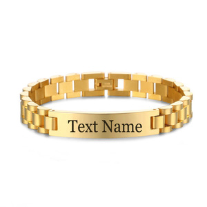 Nom personnalisé vélo chaîne en acier inoxydable <span class=keywords><strong>Bracelet</strong></span> bricolage personnalisé gravure mal oeil bleu nom noir hommes <span class=keywords><strong>Bracelet</strong></span> - Product Image 4