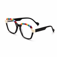 Monture de lunettes Resda RSD8054 en acétate coloré arc-en-ciel, monture intégrale, lunettes optiques tendance pour femmes, usage quotidien