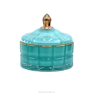 GEO Cut bianco <span class=keywords><strong>tazza</strong></span> di cera di lusso nuovo stile in oro rosa <span class=keywords><strong>barattolo</strong></span> di <span class=keywords><strong>vetro</strong></span> candela con coperchio al dettaglio <span class=keywords><strong>barattolo</strong></span> di caramelle vendita calda arredamento per la casa BR - Product Image 4
