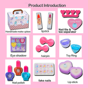 Ensemble de maquillage tout-en-un pour filles, cosmétiques lavables, poudre pour le visage, trousse de maquillage avec fard à paupières, brillant à lèvres, bijoux, cadeau - Product Image 5