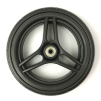 Roue en mousse PU avec moyeu en plastique de 8 pouces pour poussette de bébé