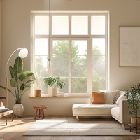 Fenêtre à battants en aluminium moderne personnalisée avec design à persiennes, double vitrage trempé, insonorisée et isolante thermique
