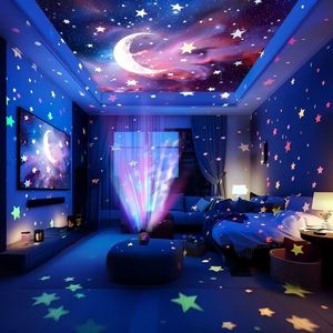Rotating <b>Star</b> Moon Sky Projector Night <b>Light</b>, AAA Battery‑Operated Mini <b>LED</b> Projection Lamp For Kids Children Bedroom Home Decor - Product Image 3
