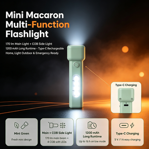 WOSEN 57g Ultra Lightweight EDC <b>LED</b> Flashlight Emergency Home For Outdoor Camping <b>Rechargeable</b> IP64 Waterproof COB ABS Torch - Product Image 2