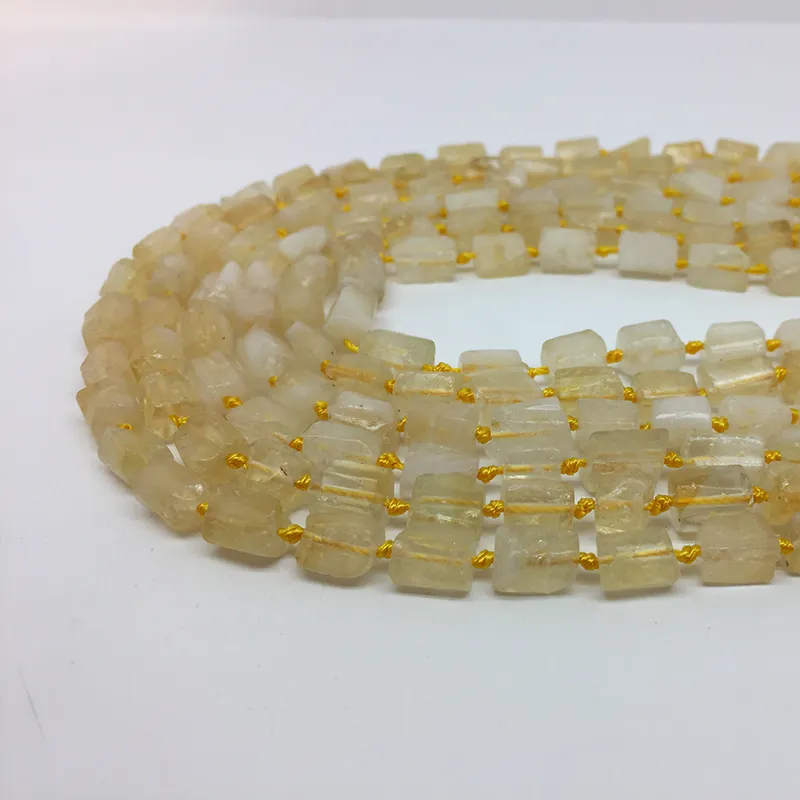 6-8x8-12mm Natural Gem Yellow Citrine Stone Beads Gemstone Jewelry Making Bracelet Necklace DIY Luck Health Gift Girlfriend