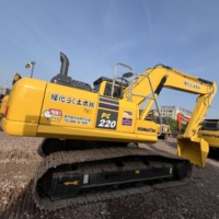 Excavatrice sur chenilles hydraulique Komatsu PC220 22T d'origine japonaise, faible nombre d'heures de travail, occasion, à vendre