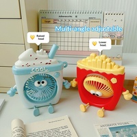 Ventilateur Électrique Portable USB Mini en Plastique pour Dortoir, Série Cartoon Food Play, Idéal pour l'Été