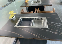 AOBL Table intégrée coréenne de haute qualité sans fumée Hot Pot Barbecue moderne pour salle à manger salon pour meubles de restaurant