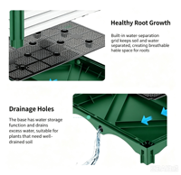 Jardinière rectangulaire en rotin PP tressé, auto-arrosante, avec trou de drainage, légère, durable, pour l'intérieur et l'extérieur
