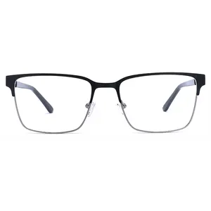 On sale black square full metal optical glasses frames