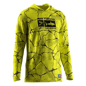 Camiseta de Pesca con Capucha para Hombre, Color Amarillo Fluorescente, UPF50+, Secado Rápido, Transpirable, para Pesca y Navegación en Verano - Product Image 5
