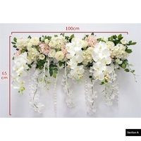 Décoration murale suspendue de style rural avec fleurs en soie réalistes, modèle floral en panneau KT pour mariage LUYI-1