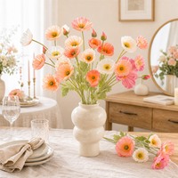 Bunga Poppy Sutra Buatan Tiruan Buket Buatan Tangan untuk Dekorasi Pernikahan Rumah Hotel Pesta Hari Valentine Hari Ibu