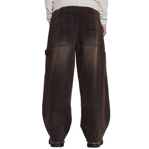 Vintage Brown Baggy <b>Carpenter</b> Jeans Hammer Loop Heavy Weight Denim <b>Pants</b> for <b>Men</b> Double Knee <b>Pants</b> Trouser Wash Jeans - Product Image 4