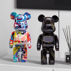 Tùy chỉnh bearbricks Chất lượng cao thủ công nhự<span class=keywords><strong>a</strong></span> thủ công bạo lực gấu điêu khắc bearbrick 28cm 400% tượng - Product Image 2