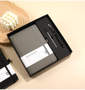 Wholesale Luxury PU Leather <strong>Notebook</strong> Corporate Customizable Business Hard Cover Journal with Pen and USB Gift Box Set - Product Image 4