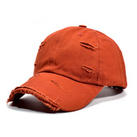 Casquette de baseball en coton délavé vintage avec broderie personnalisée, effet usé et déchiré, style Dad Hat, Gorra Desgastada Con Logo Personalizado
