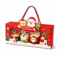 Boîtes d'emballage pour gâteaux en carton ondulé imperméable haut de gamme sur le thème de Noël avec fenêtre transparente et gaufrage