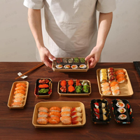 Boîte à sushi en papier kraft de qualité alimentaire recyclable, boîte à lunch avec revêtement PE, impression quadricolore, commandes personnalisées, cadeaux