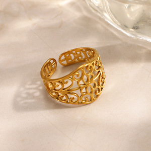 Anillos de Moda Chapados en Oro con Forma de Delfín, Diseño Calado, Joyería Unisex, Regalo, Origen Yiwu - Product Image 2