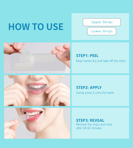 Label privé 14 paires de bandes de blanchiment des dents sans peroxyde blanc brillant 7 traitements sel de la mer morte blanchiment des dents personnalisable - Product Image 5