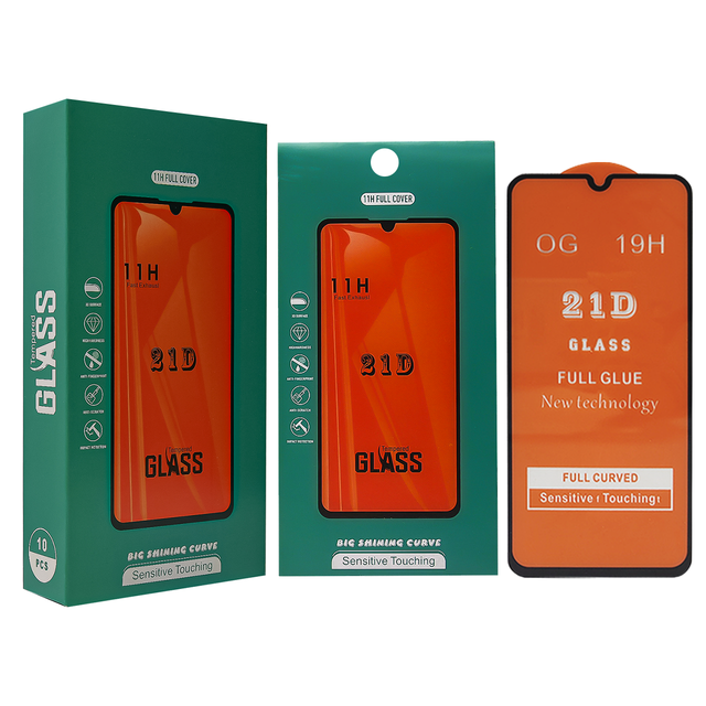 2.5d 9h 21D Tempered Glass Full Glue Screen Glass for iPhone 16 15 14 13 12 11 Pro Max 6 7 8 Plus Screen Protectors