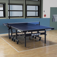 Usine directe Sanwei TA-10 Pro Table de tennis de table pleine grandeur pliable mobile Style intérieur prix compétitifs 25MM MDF