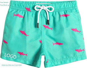 Pantaloncini da spiaggia Casual a vita media per ragazzi con chiusura a coulisse con Logo stampato pantaloncini da surf traspiranti stampa digitale - Product Image 2