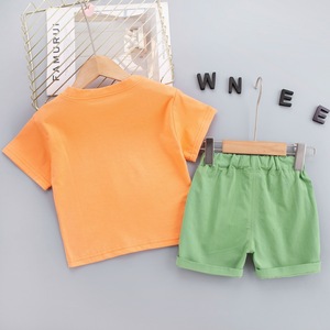 Ensemble de vêtements d'été pour enfants 2022 Garçons Universel Faible MOQ Coton Confortable Mignon T-shirt et Short 2 Pièces pour Enfant - Product Image 4
